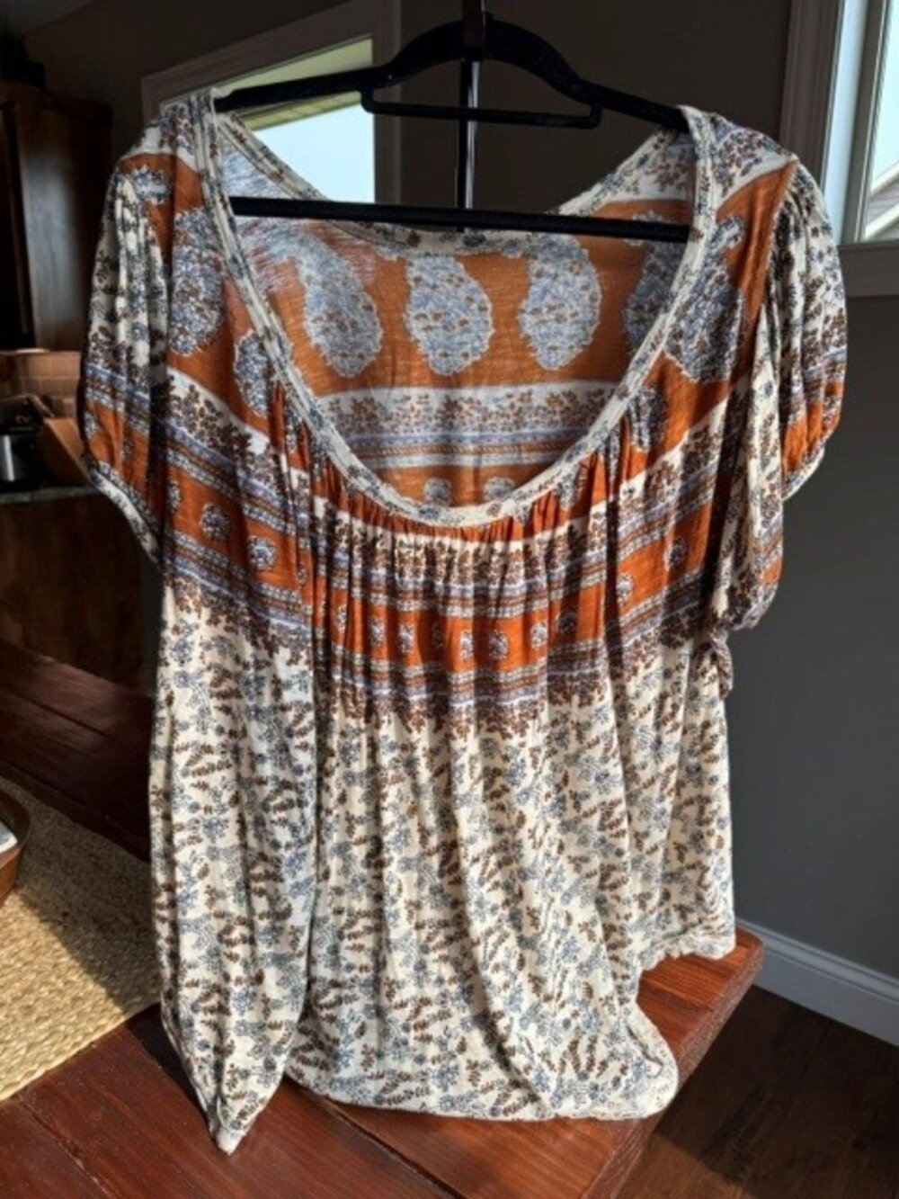 Free People Short Sleeve Baby Doll Top